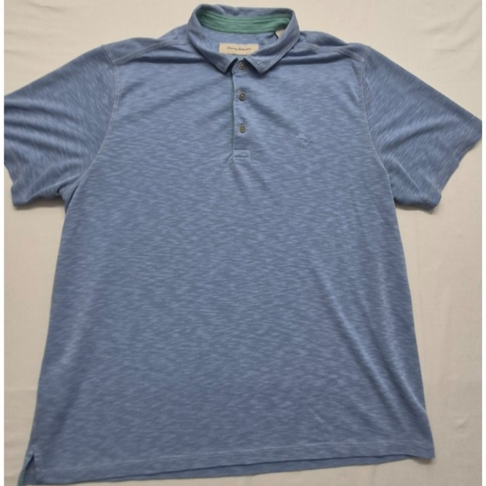 Tommy Bahama men's Blue short sleeve‎ classic Polo shirt XL golf/beach/logo